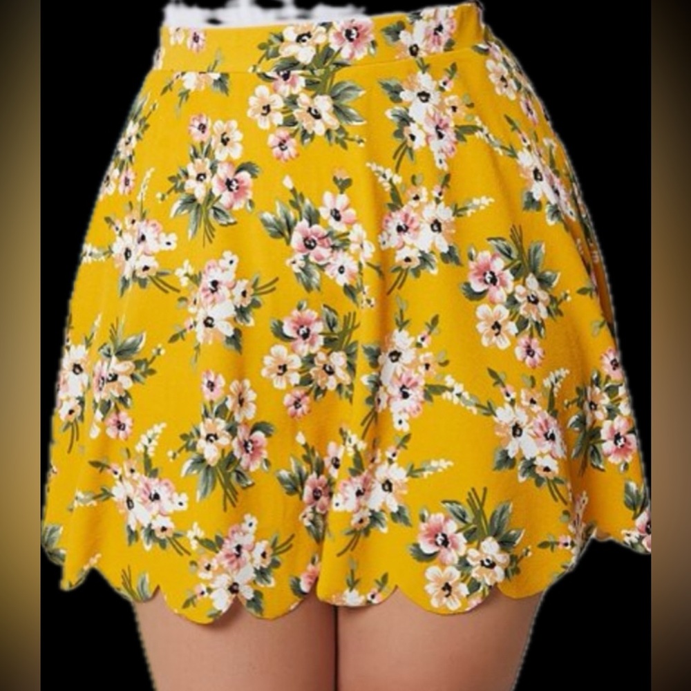 Yellow floral skirt 3X new